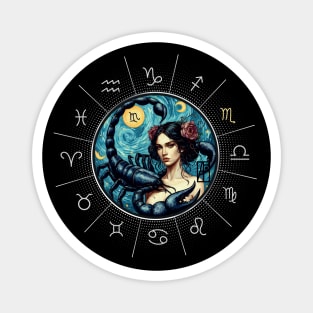 ZODIAC Scorpio - Astrological SCORPIO - SCORPIO - ZODIAC sign - Van Gogh style - 8 Magnet